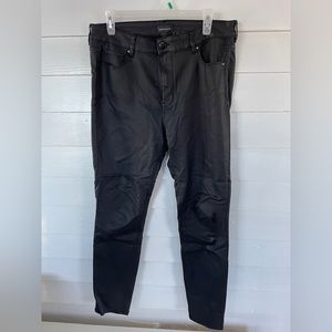 2/30 Black Metallic Coated Warehouse One Jeans